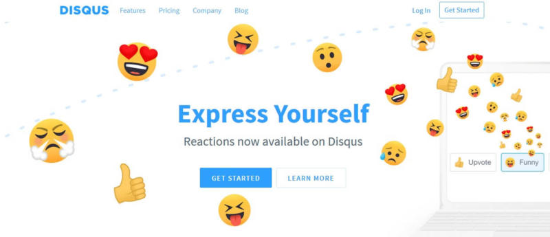 The Disqus homepage.