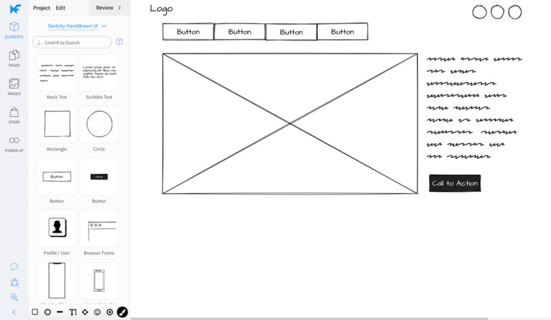 Sketch wireframe and design tool