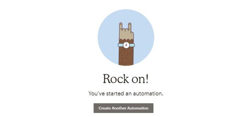 A MailChimp success message.