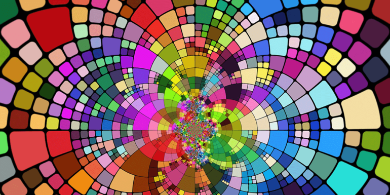 A mosaic with many colors.