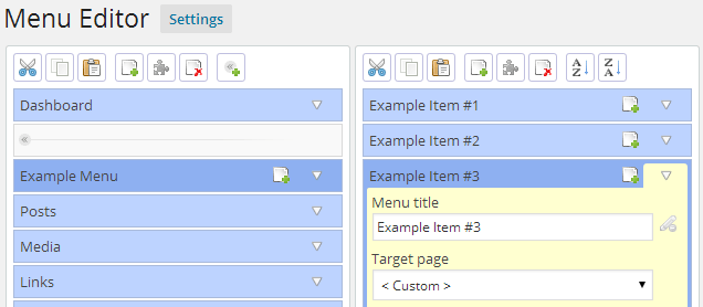 An example of a menu editing tool.