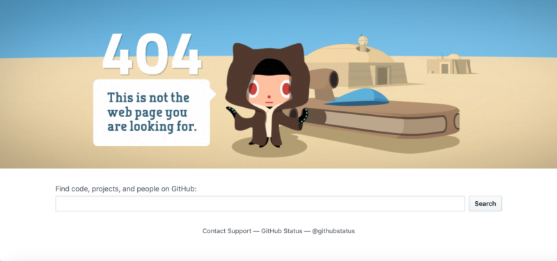 A search bar on GitHub's error page.