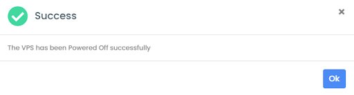 Successfully powered down the VPS